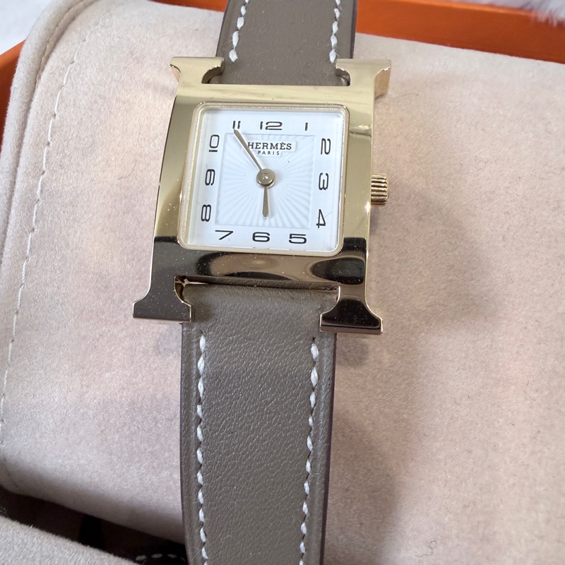 HERMES✨Heure H腕錶 HH1.201 W刻 大象灰 金-2