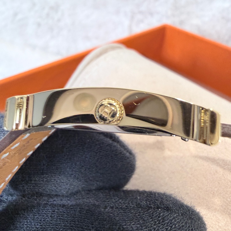 HERMES✨Heure H腕錶 HH1.201 W刻 大象灰 金-5
