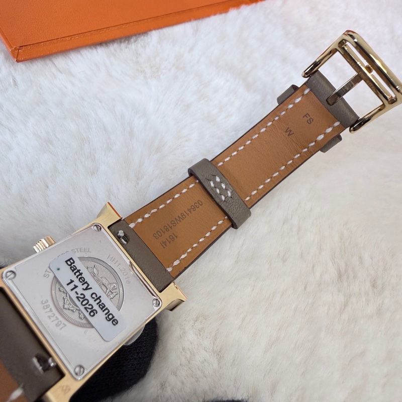 HERMES✨Heure H腕錶 HH1.201 W刻 大象灰 金-6
