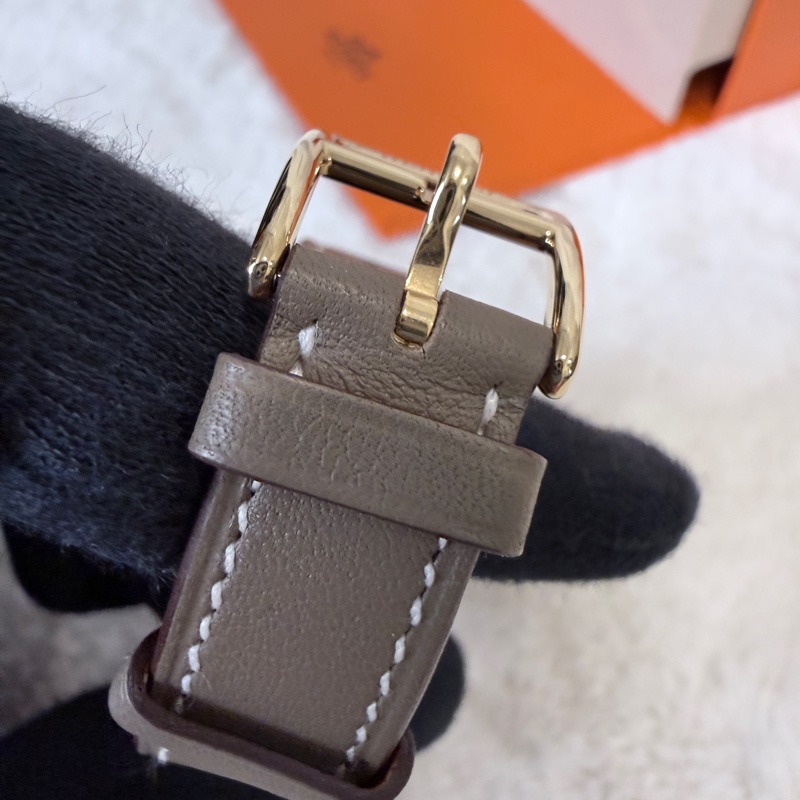 HERMES✨Heure H腕錶 HH1.201 W刻 大象灰 金-10