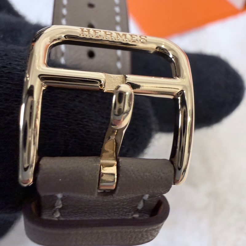 HERMES✨Heure H腕錶 HH1.201 W刻 大象灰 金-12