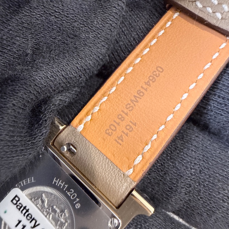 HERMES✨Heure H腕錶 HH1.201 W刻 大象灰 金-19