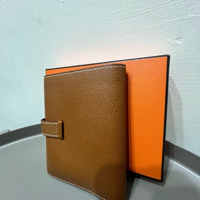 Hermès bearn compact wallet 金棕金扣短夾-8