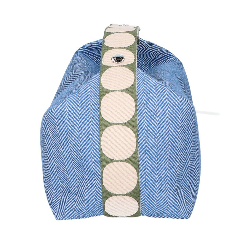 HERMES 26SS H104363M 02 印花 V 形袋 Bride à Block Animaux 手提包 藍色 Gitanes 女式-3