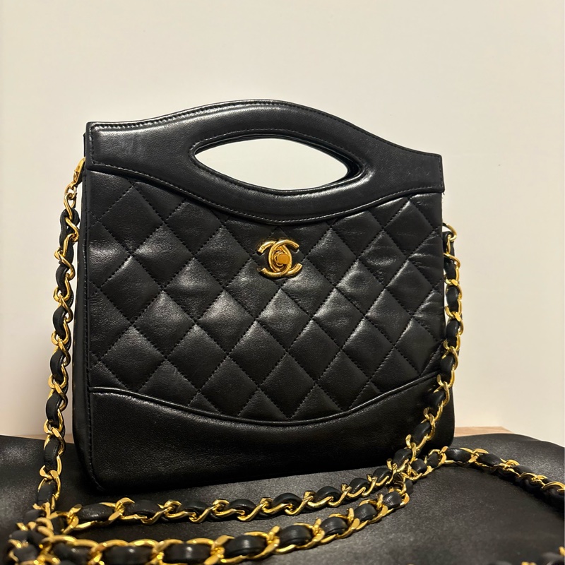 Chanel 31bag黑金小號／vintage收藏品-0