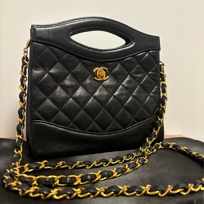 Chanel 31bag黑金小號／vintage收藏品-5
