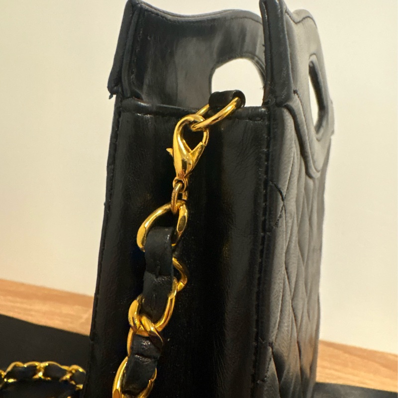 Chanel 31bag黑金小號／vintage收藏品-13