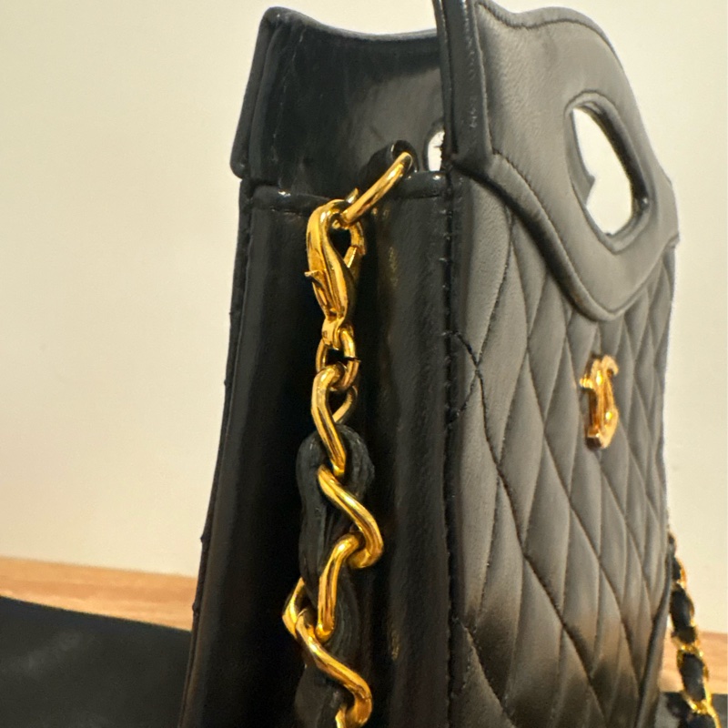 Chanel 31bag黑金小號／vintage收藏品-14