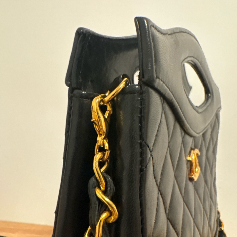 Chanel 31bag黑金小號／vintage收藏品-20