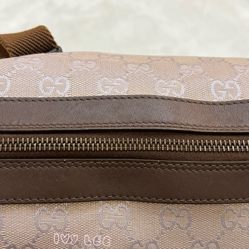 GUCCI GG帆布手提包 肩背 淡米紫色 92734 正品 二手精品-13