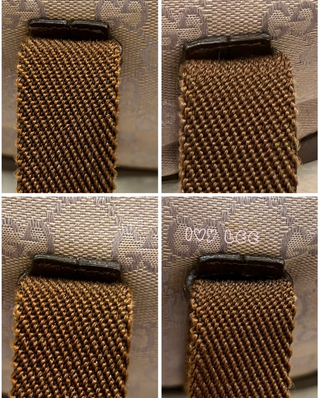 GUCCI GG帆布手提包 肩背 淡米紫色 92734 正品 二手精品-16