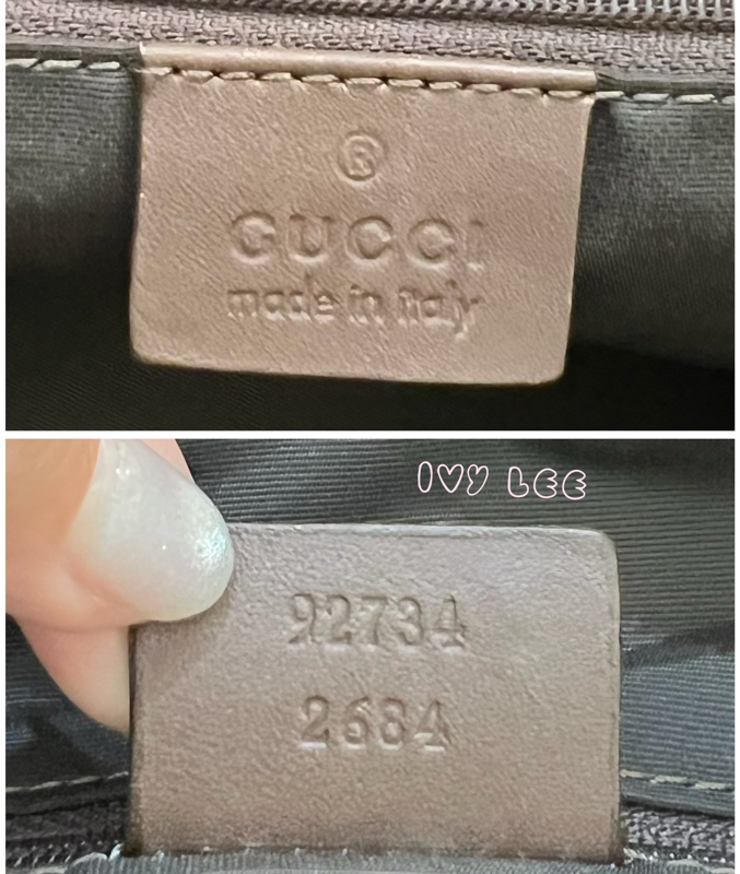 GUCCI GG帆布手提包 肩背 淡米紫色 92734 正品 二手精品-20