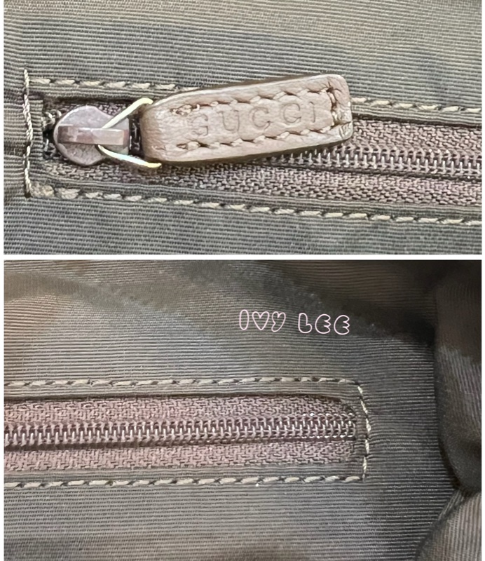 GUCCI GG帆布手提包 肩背 淡米紫色 92734 正品 二手精品-21
