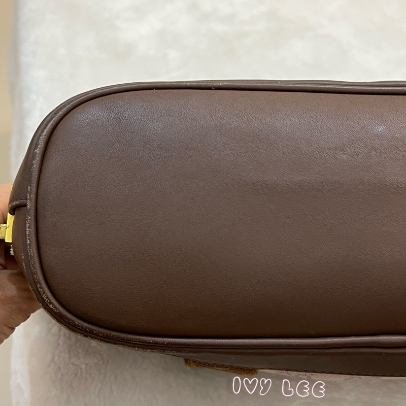 GUCCI GG帆布手提包 肩背 淡米紫色 92734 正品 二手精品-27
