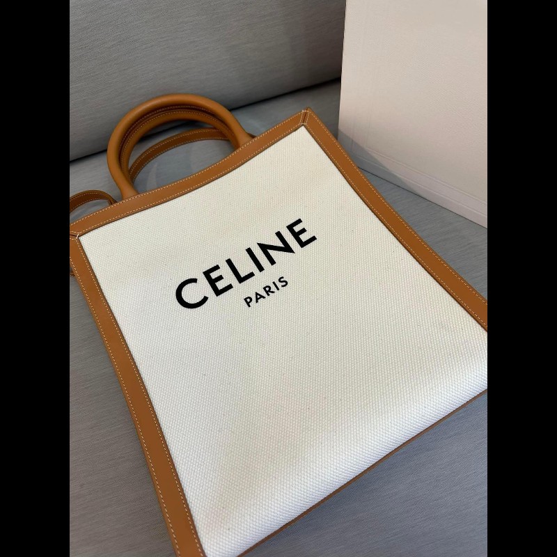 Celine字母印花帆布牛皮手提/斜背托特包-3