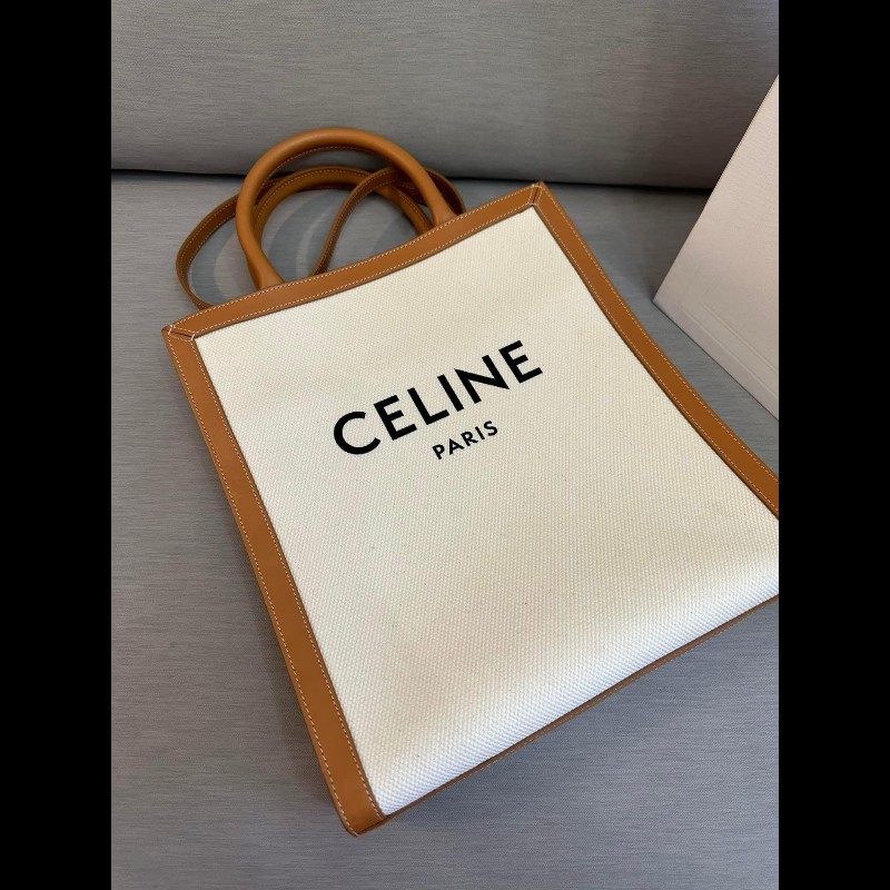 Celine字母印花帆布牛皮手提/斜背托特包-7