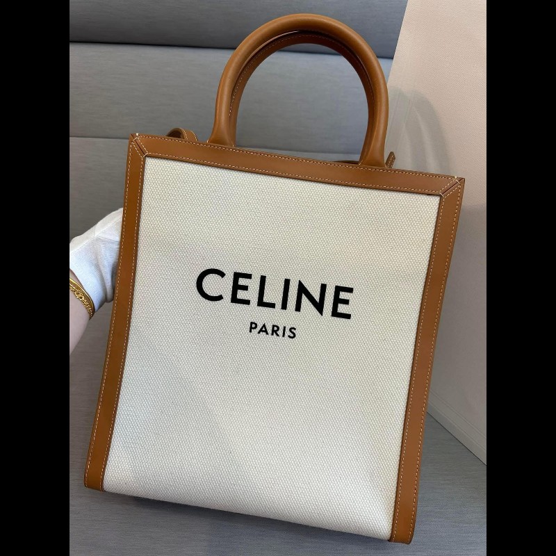 Celine字母印花帆布牛皮手提/斜背托特包-8