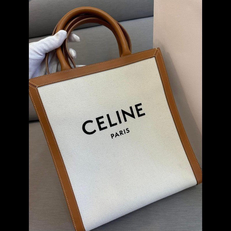 Celine字母印花帆布牛皮手提/斜背托特包-9