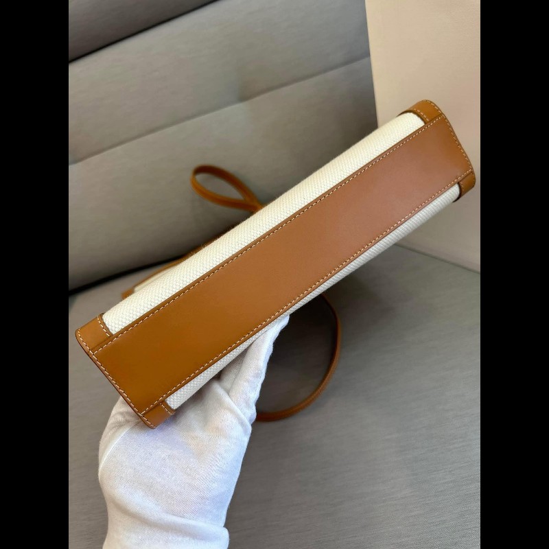 Celine字母印花帆布牛皮手提/斜背托特包-16
