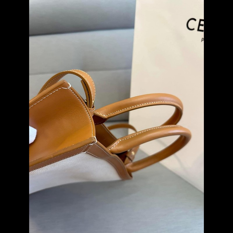 Celine字母印花帆布牛皮手提/斜背托特包-21