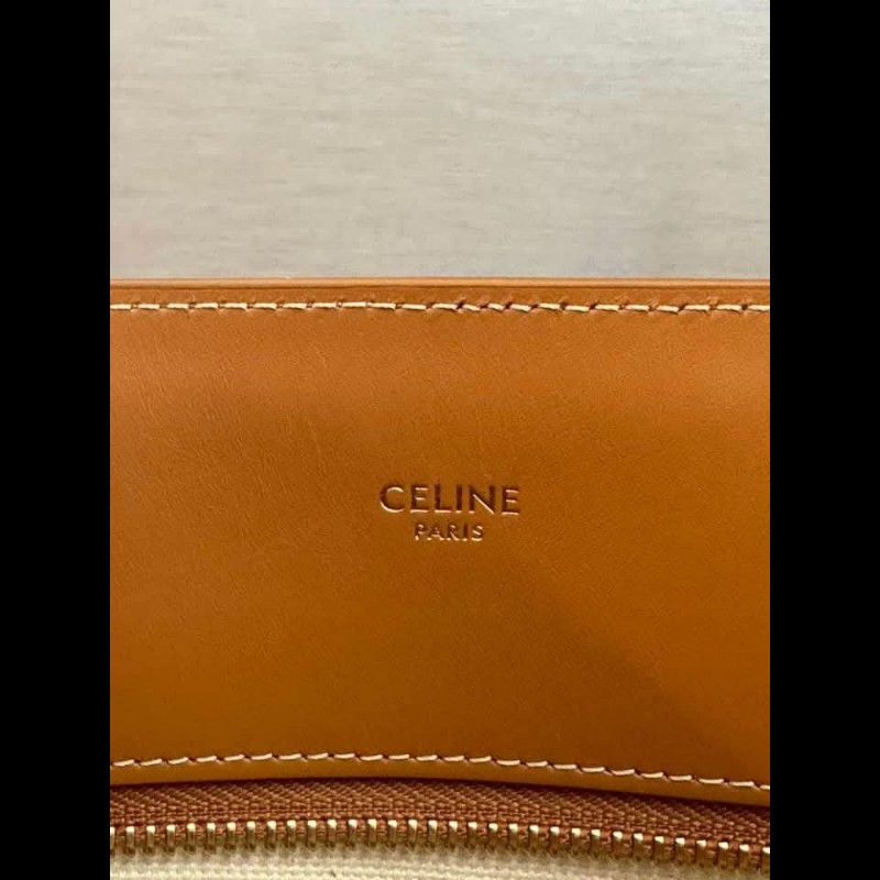 Celine字母印花帆布牛皮手提/斜背托特包-25