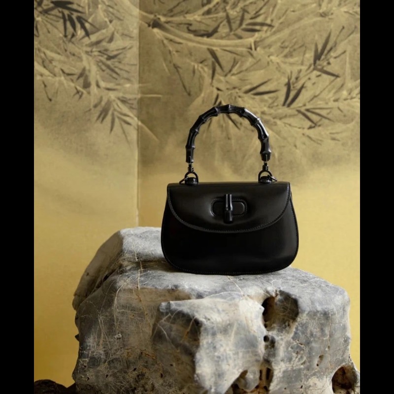 Gucci 古馳 bamboo 1947 竹節包 全黑 all black 肩背包 斜背包-0