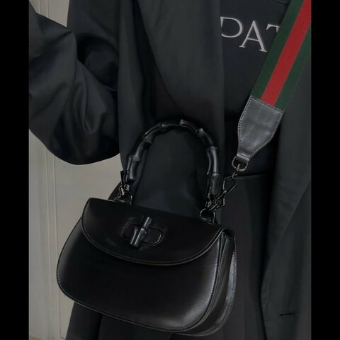 Gucci 古馳 bamboo 1947 竹節包 全黑 all black 肩背包 斜背包