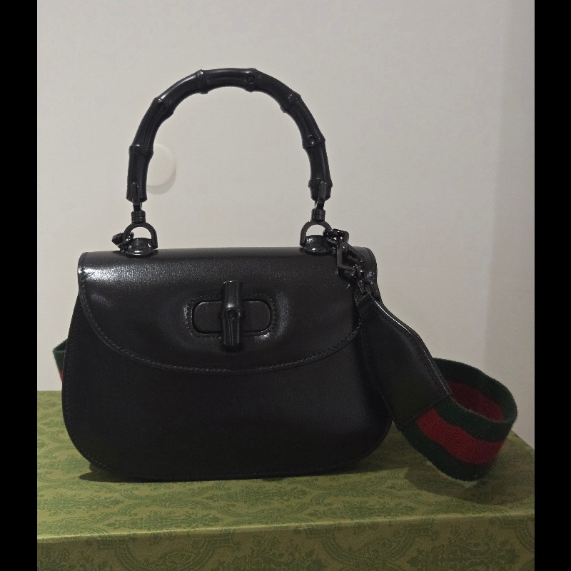 Gucci 古馳 bamboo 1947 竹節包 全黑 all black 肩背包 斜背包-6