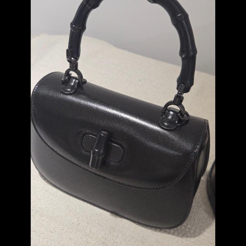 Gucci 古馳 bamboo 1947 竹節包 全黑 all black 肩背包 斜背包-10