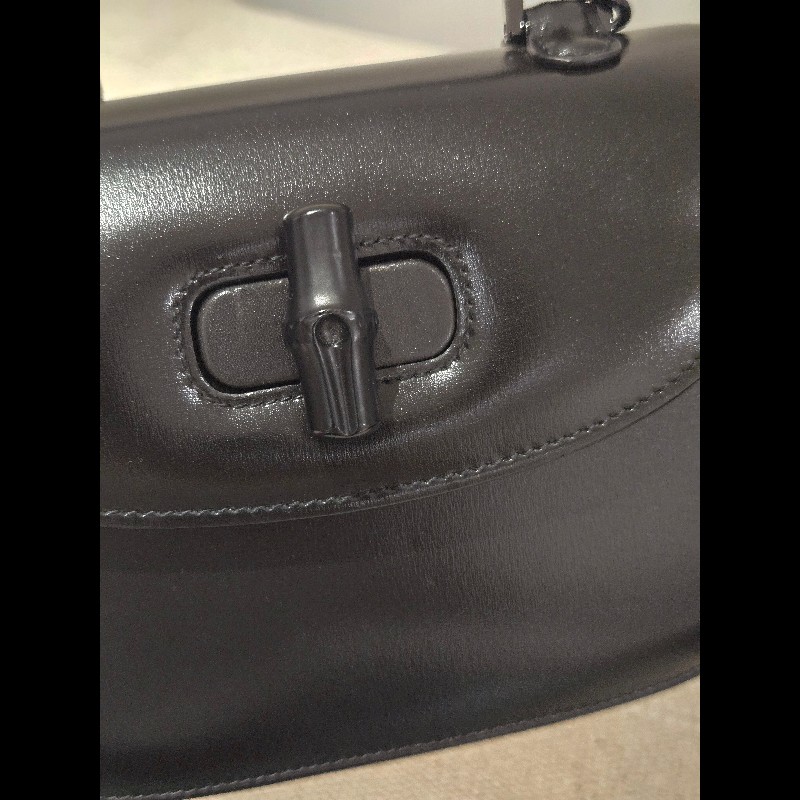 Gucci 古馳 bamboo 1947 竹節包 全黑 all black 肩背包 斜背包-15