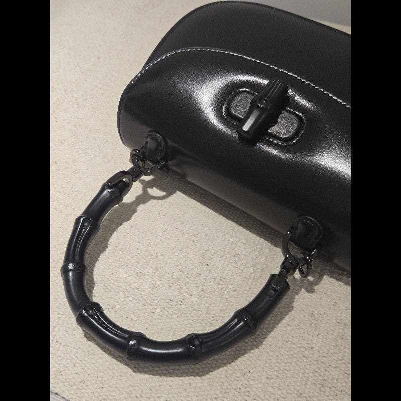 Gucci 古馳 bamboo 1947 竹節包 全黑 all black 肩背包 斜背包-17