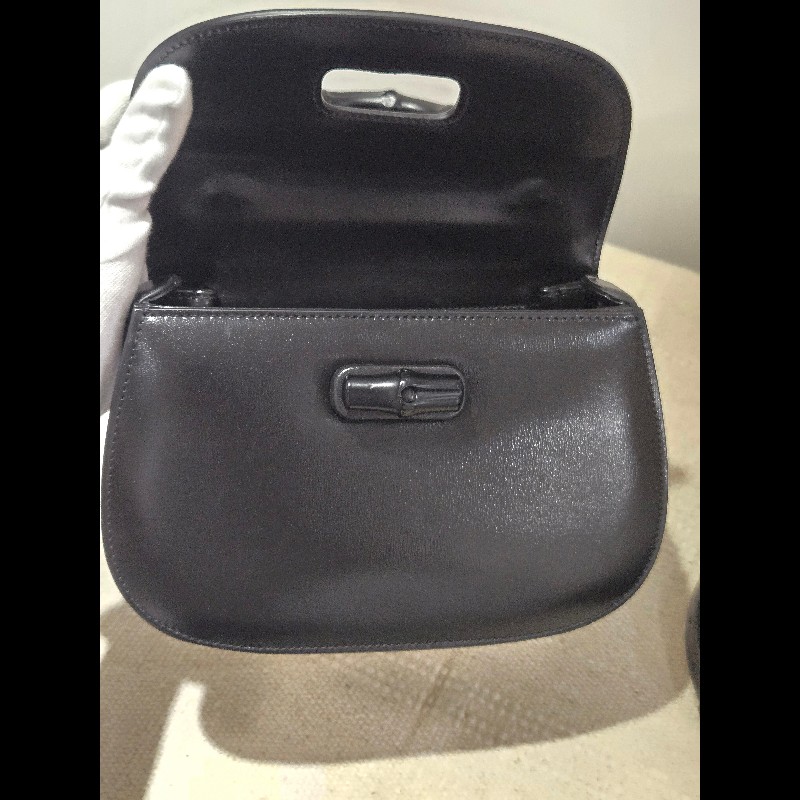 Gucci 古馳 bamboo 1947 竹節包 全黑 all black 肩背包 斜背包-32