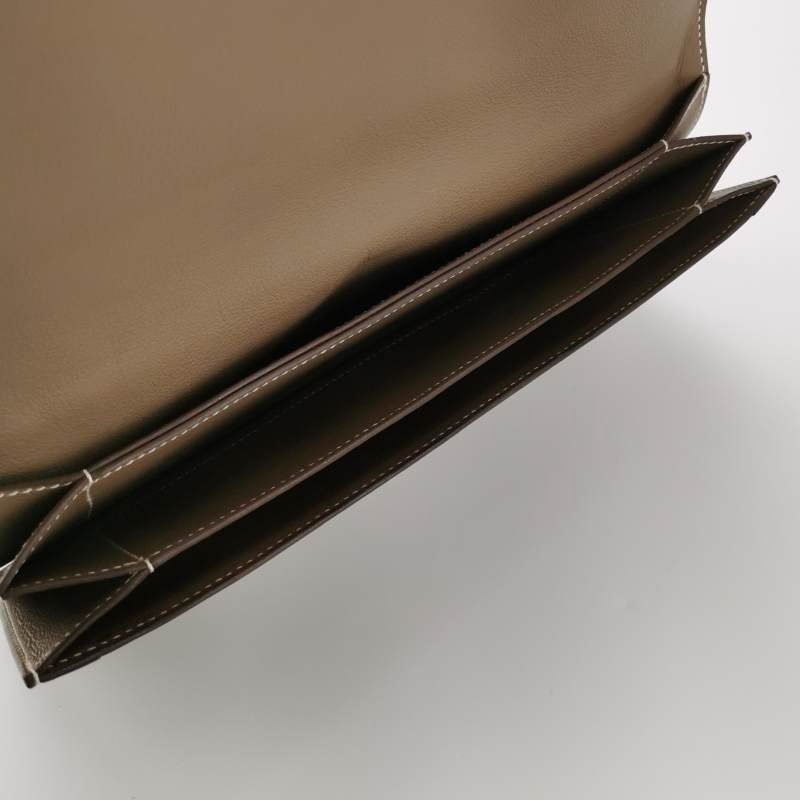 Hermes Chaine D‘Ancre單肩包Evergrain牛皮銀扣18etoupe大象灰框N刻-6