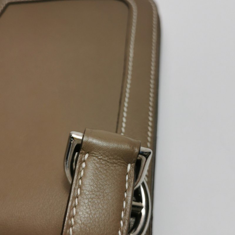 Hermes Chaine D‘Ancre單肩包Evergrain牛皮銀扣18etoupe大象灰框N刻-10
