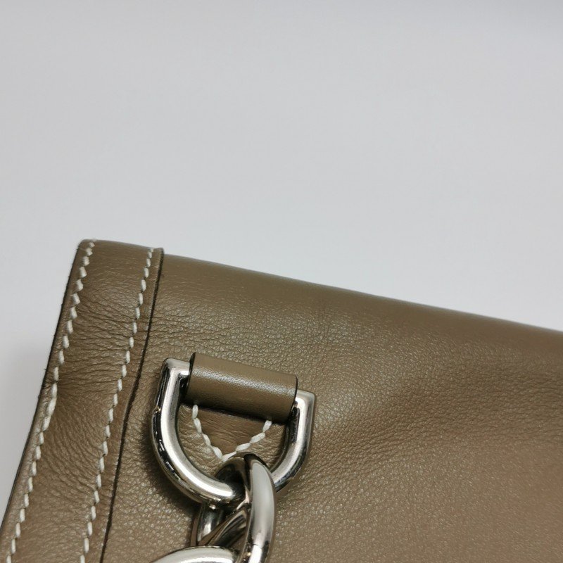 Hermes Chaine D‘Ancre單肩包Evergrain牛皮銀扣18etoupe大象灰框N刻-12