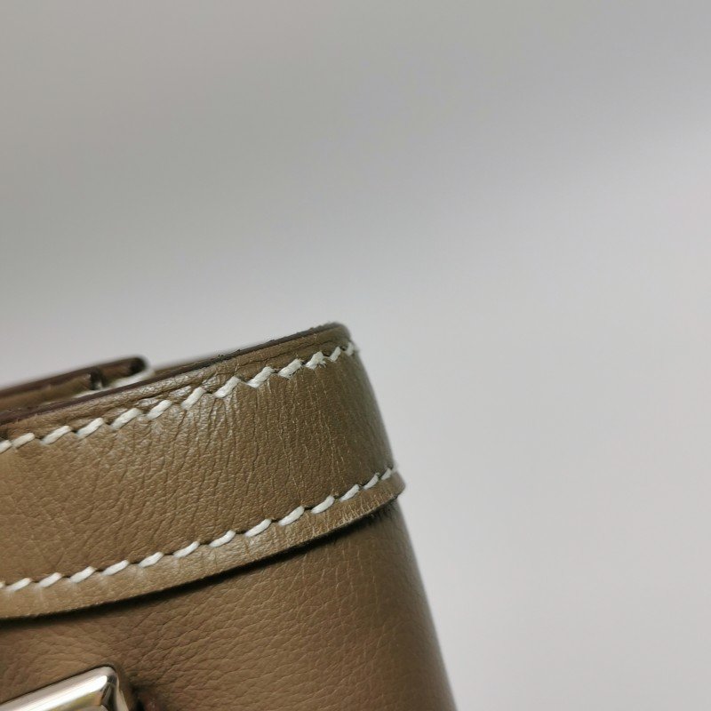 Hermes Chaine D‘Ancre單肩包Evergrain牛皮銀扣18etoupe大象灰框N刻-16