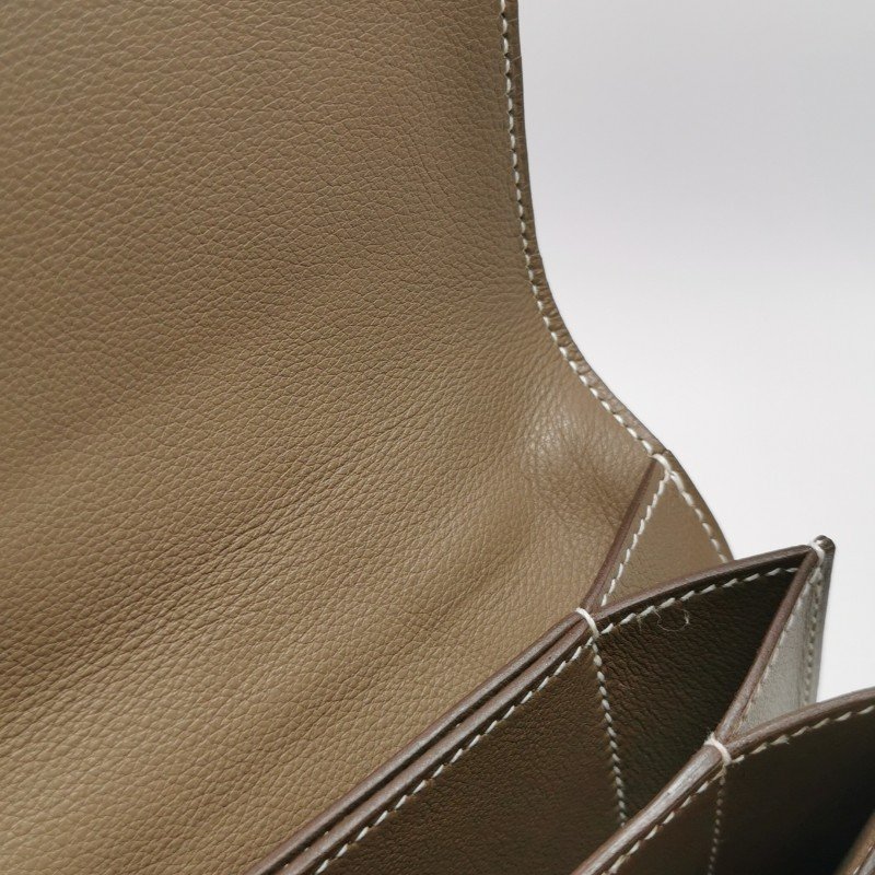 Hermes Chaine D‘Ancre單肩包Evergrain牛皮銀扣18etoupe大象灰框N刻-20