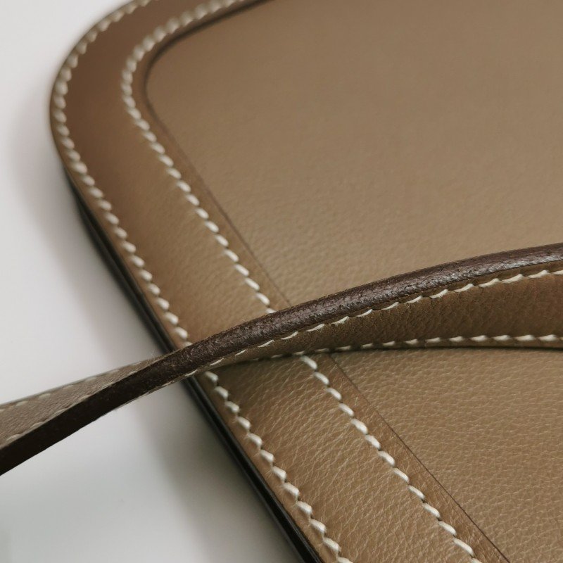 Hermes Chaine D‘Ancre單肩包Evergrain牛皮銀扣18etoupe大象灰框N刻-24