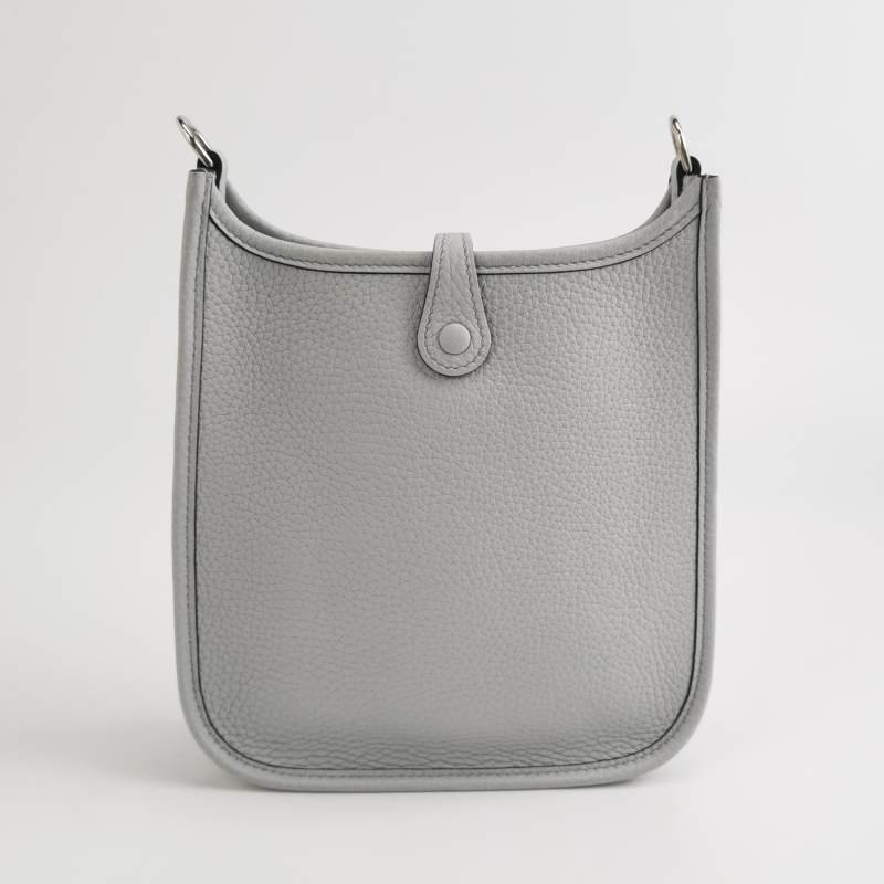 Hermes Evelyne16鏤空斜背包單肩包Clemence（TC）牛皮銀扣08聖杯藍U刻-4