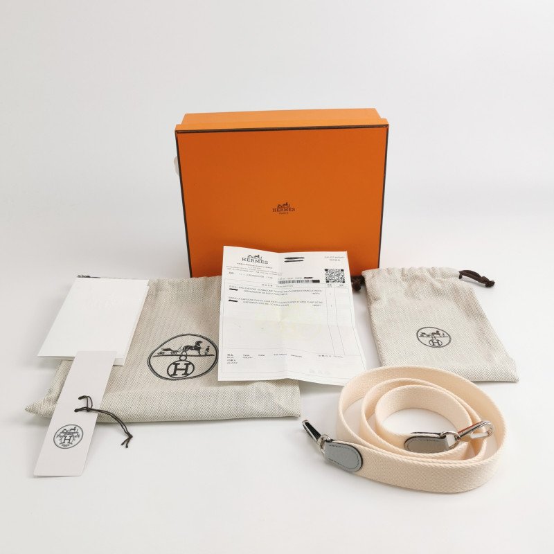 Hermes Evelyne16鏤空斜背包單肩包Clemence（TC）牛皮銀扣08聖杯藍U刻-8