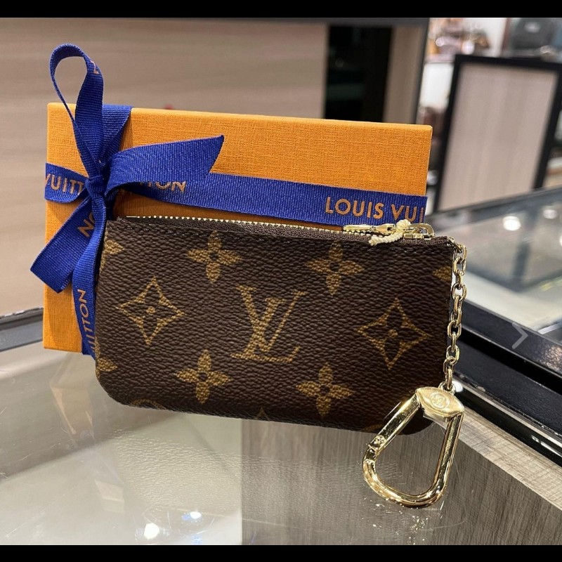 LV Monogram 經典老花帆布鑰匙零錢包-5