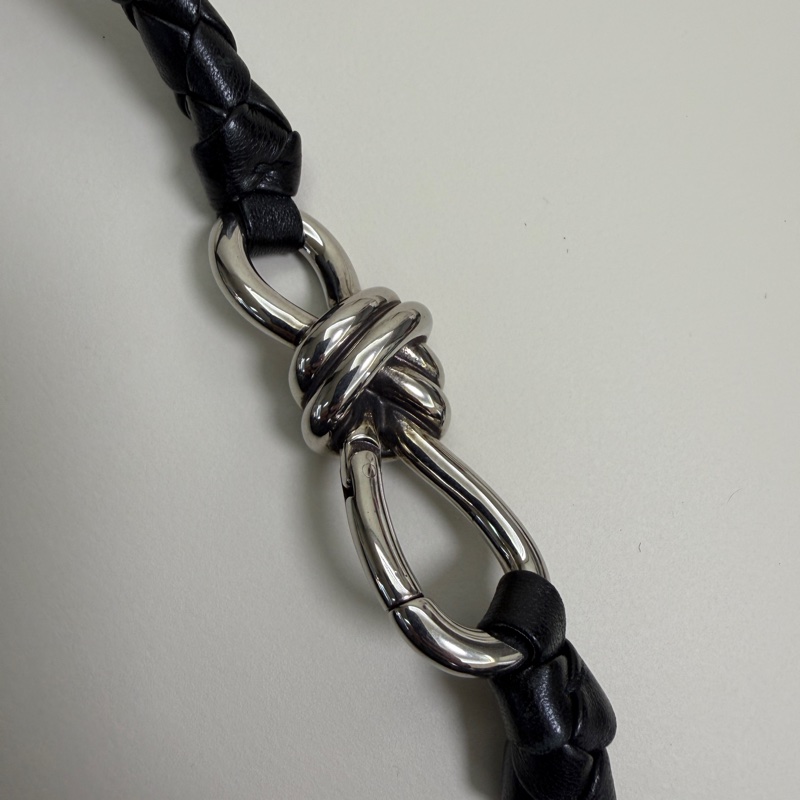 Bottega Veneta 大號 large Andiamo 黑色羊皮編織大包-12
