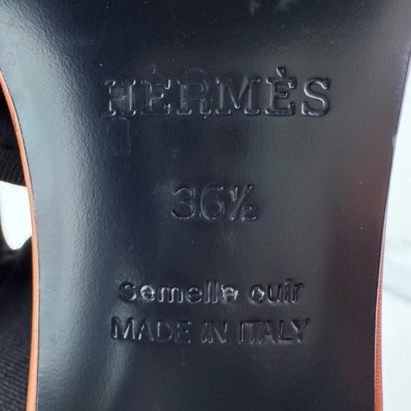 hermes愛馬仕 金棕kelly扣拖鞋 36.5碼 已貼底 無配件🧡-8