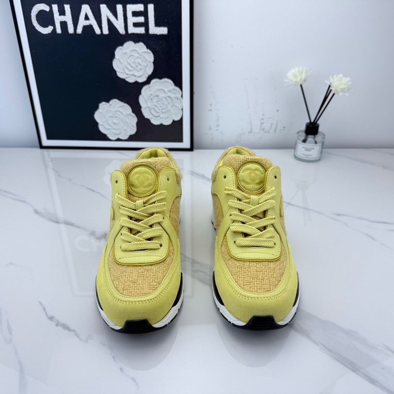 全新 Chanel 香奈儿 黄色麂皮运动鞋 36码 🧡-1