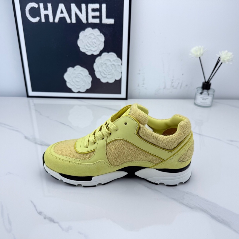 全新 Chanel 香奈儿 黄色麂皮运动鞋 36码 🧡-3