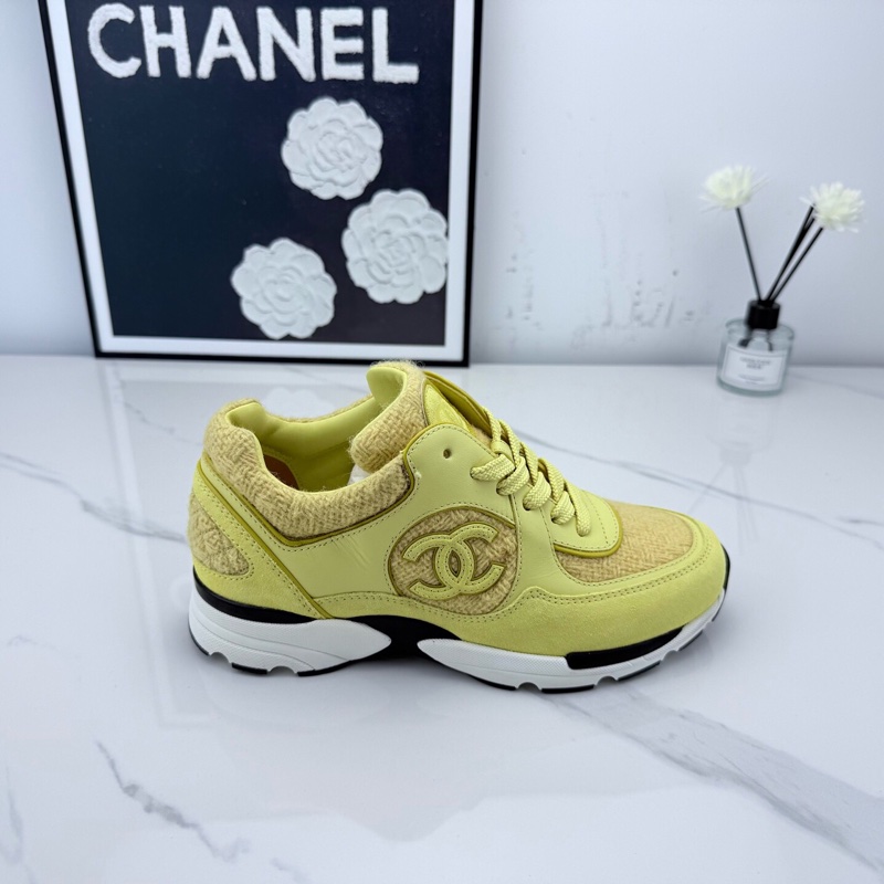 全新 Chanel 香奈儿 黄色麂皮运动鞋 36码 🧡-4