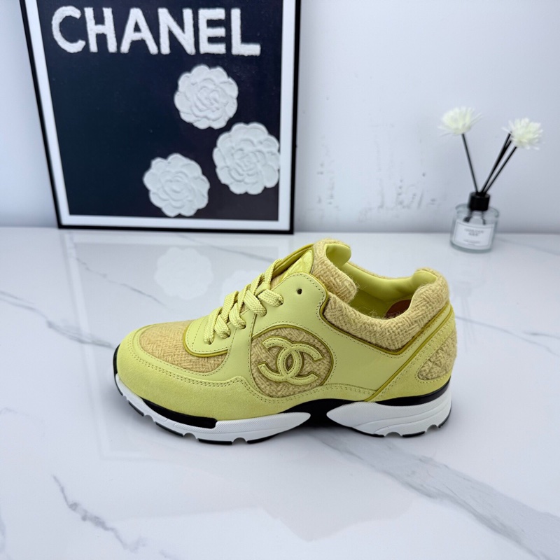 全新 Chanel 香奈儿 黄色麂皮运动鞋 36码 🧡-5
