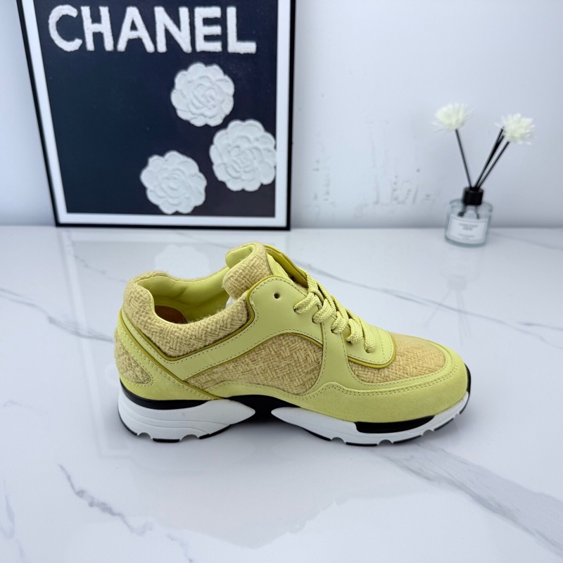 全新 Chanel 香奈儿 黄色麂皮运动鞋 36码 🧡-6