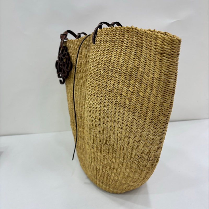 Loewe Basket米色編織菜籃子 99近閒置-3