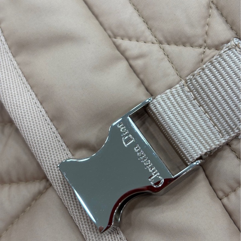 Dior 23裸粉色戴妃藤格紋短棉服 36碼 閒置-3